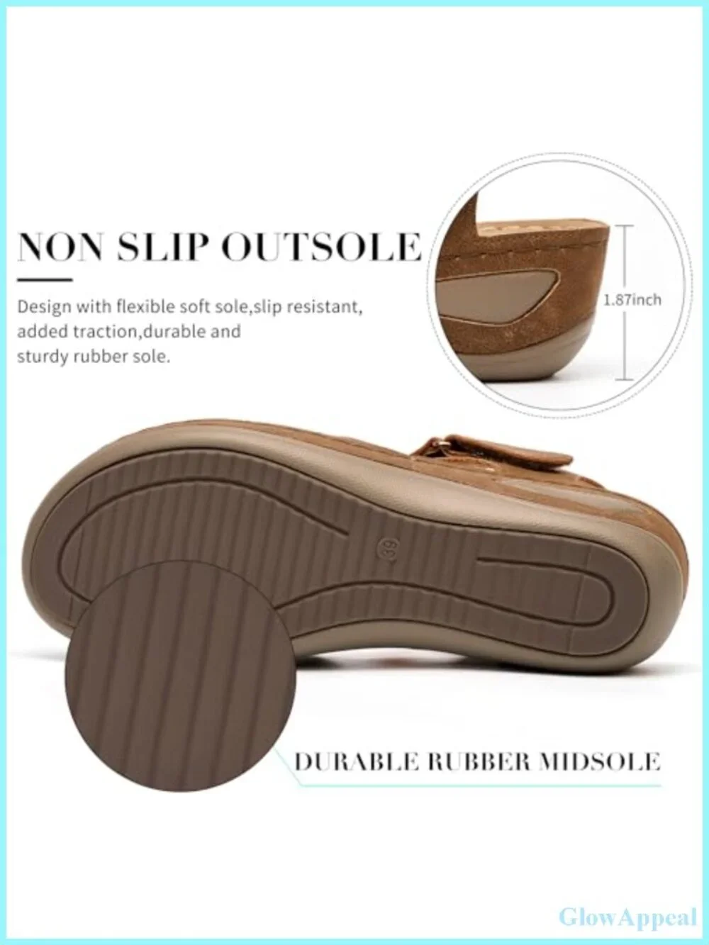 Womens Closed Toe Wedge Sandals Faux Leather Comfortable Platform Sandals